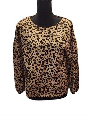 Moda Leopard Print Long Sleeve Top